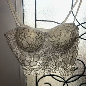 BEBE corset white and gold new with tags size L